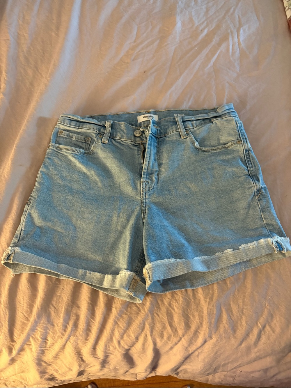 Kensie Light Blue Rolled Hem Denim Shorts